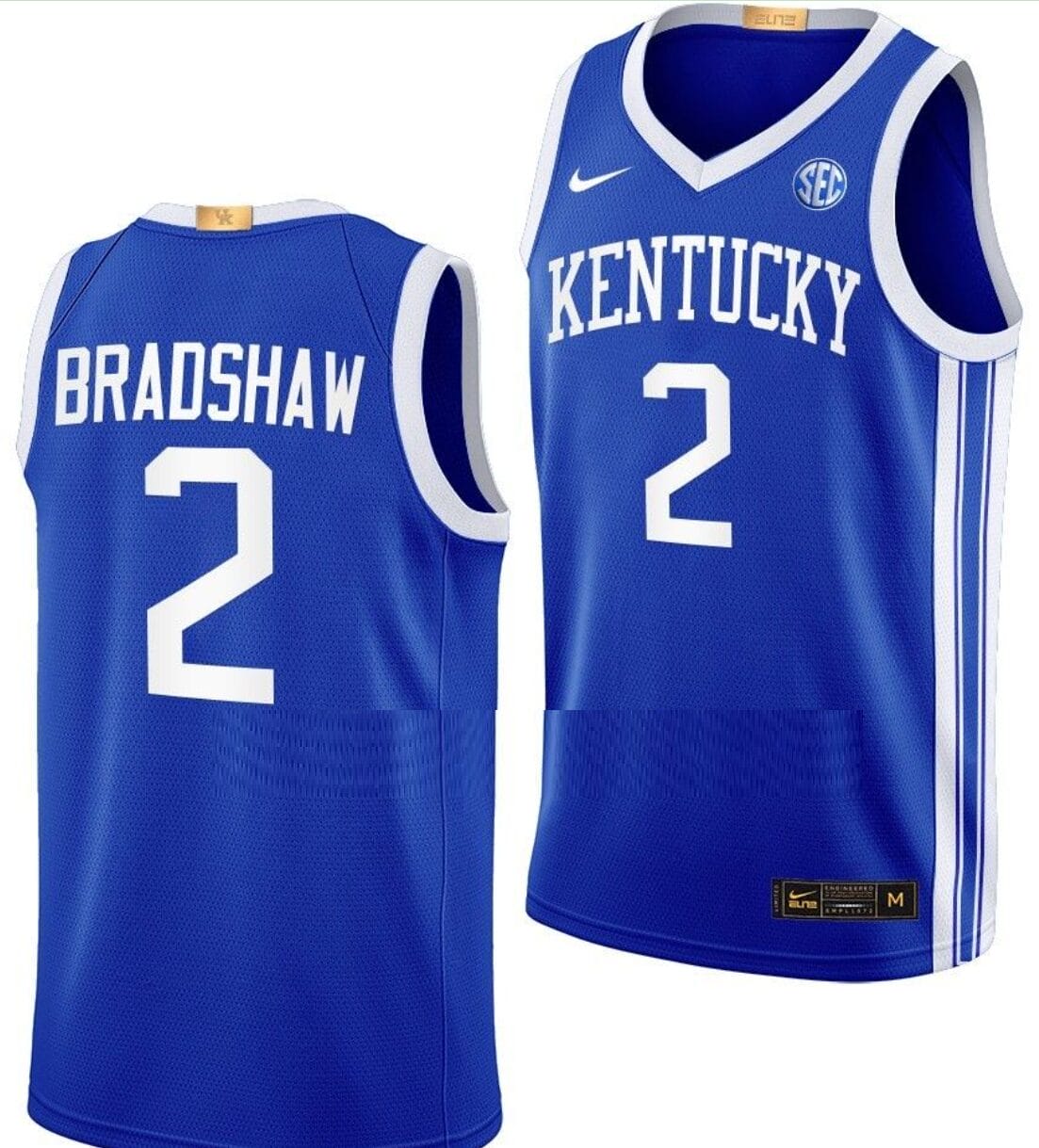 Aaron Bradshaw Jersey #2 Kentucky Wildcats Basketball Blue Away Classic