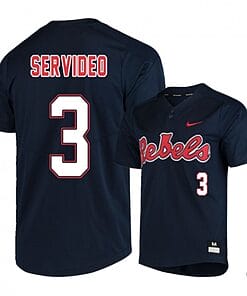 Anthony Servideo Jersey #3 Ole Miss Rebels Baseball NCAA College Black Alumni