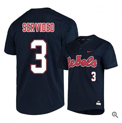 Anthony Servideo Jersey #3 Ole Miss Rebels Baseball NCAA College Black Alumni