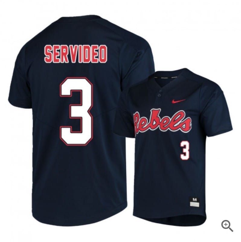 Anthony Servideo Jersey #3 Ole Miss Rebels Baseball NCAA College Black Alumni