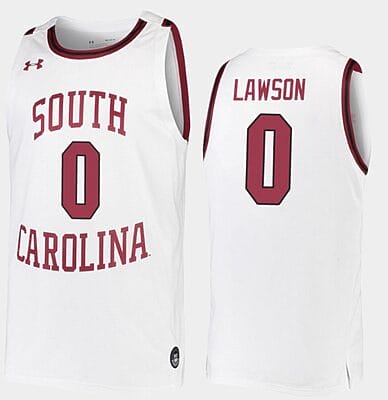AJ Lawson Jersey #0 South Carolina Gamecocks College Basketball White Replica