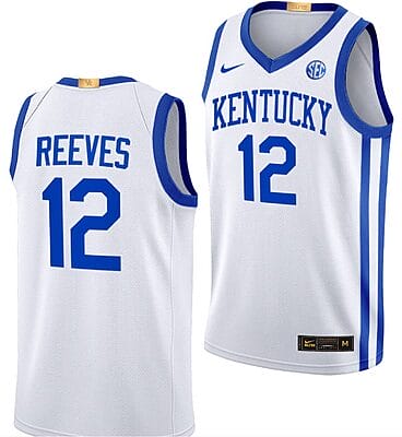 Antonio Reeves Jersey #12 Kentucky Wildcats Replica Basketball Home White Elite