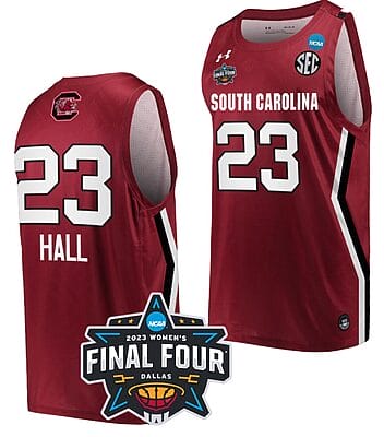 Aubryanna Hall Jersey #23 South Carolina Gamecocks College Basketball 2023 NCAA Final Four Garnet Garnet