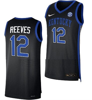 Antonio Reeves Jersey #12 Kentucky Wildcats Replica Basketball Black