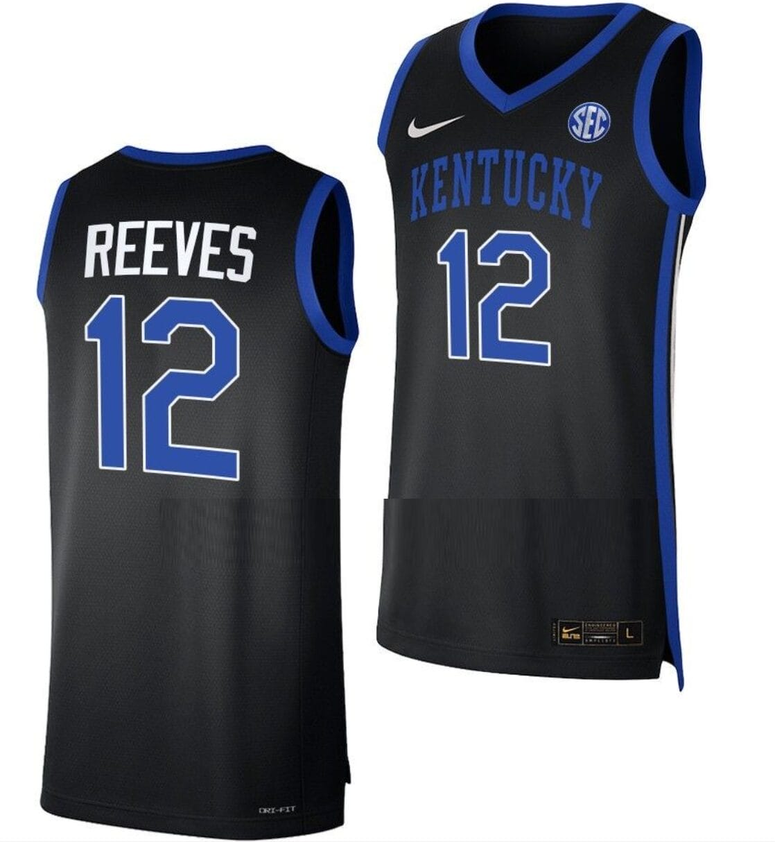 Antonio Reeves Jersey #12 Kentucky Wildcats Replica Basketball Black
