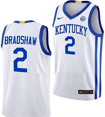 Aaron Bradshaw Jersey #2 Kentucky Wildcats Basketball White Home Classic