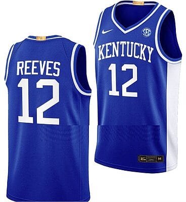 Antonio Reeves Jersey #12 Kentucky Wildcats Basketball Royal Throwback Go Big Blue