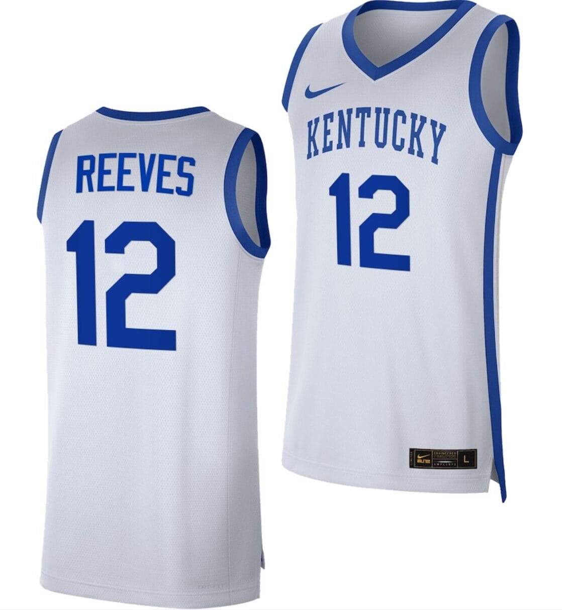 Antonio Reeves Jersey #12 Kentucky Wildcats Replica Basketball White