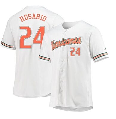 Alejandro Rosario Jersey #24 Miami Hurricanes Baseball NCAA College White Alumni