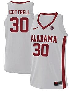 Adam Cottrell Jersey Alabama Crimson Tide College Basketball Replica White #30