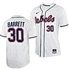 Aaron Barrett Jersey #30 Ole Miss Rebels College Baseball White