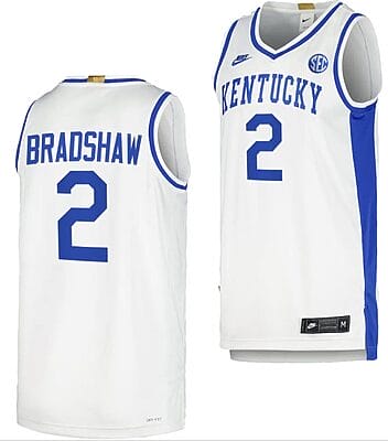 Aaron Bradshaw Jersey #2 Kentucky Wildcats Limited Retro Basketball White 2023-24