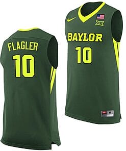 Adam Flagler Jersey #10 Baylor Bears College Basketball Green Replica