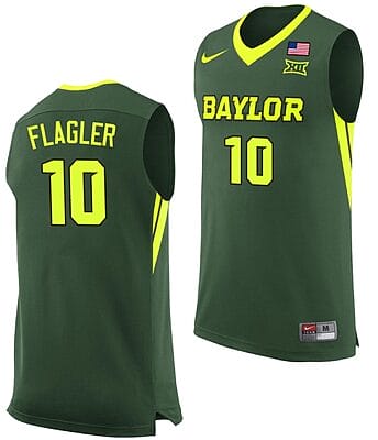 Adam Flagler Jersey #10 Baylor Bears College Basketball Green Replica