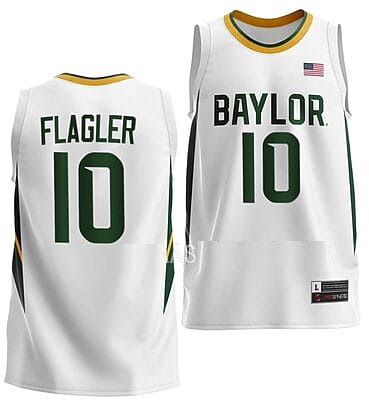 Adam Flagler Jersey #10 Baylor Bears College Basketball Home White