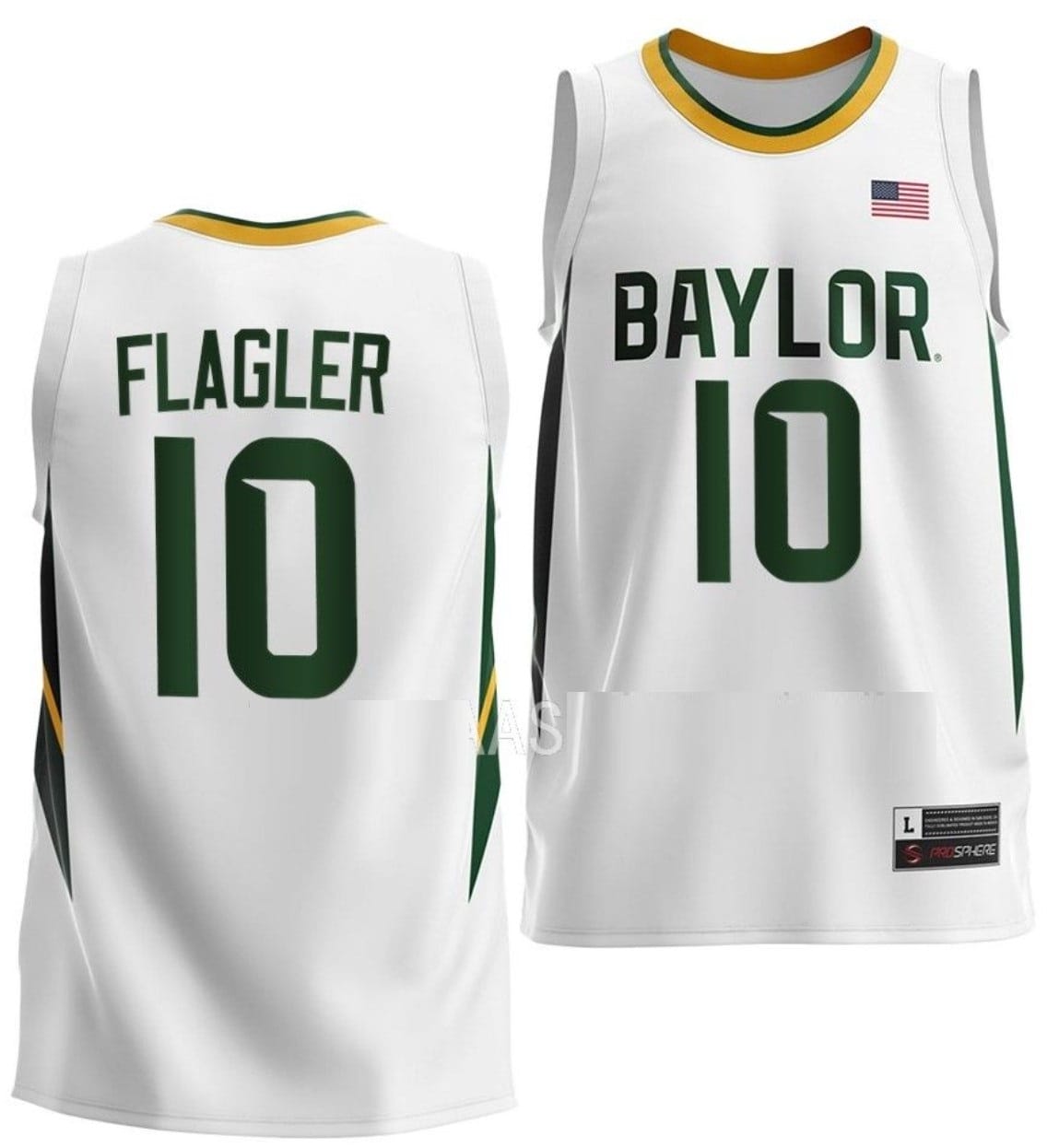 Adam Flagler Jersey #10 Baylor Bears College Basketball Home White