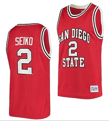 Adam Seiko Jersey San Diego State Aztecs College Basketball Red Retro #2