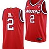 Adama Bal Jersey #2 Arizona Wildcats College Basketball Red