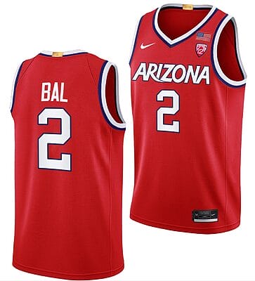Adama Bal Jersey #2 Arizona Wildcats College Basketball Red