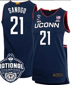 Adama Sanogo Jersey #21 UConn Huskies 2023 National Champions College Basketball Navy