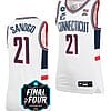Adama Sanogo Jersey UConn Huskies 2023 NCAA National Championship March Madness White #21