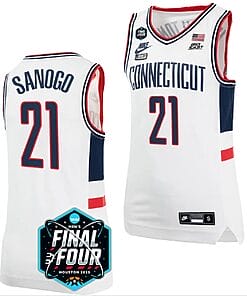 Adama Sanogo Jersey UConn Huskies 2023 NCAA National Championship March Madness White #21