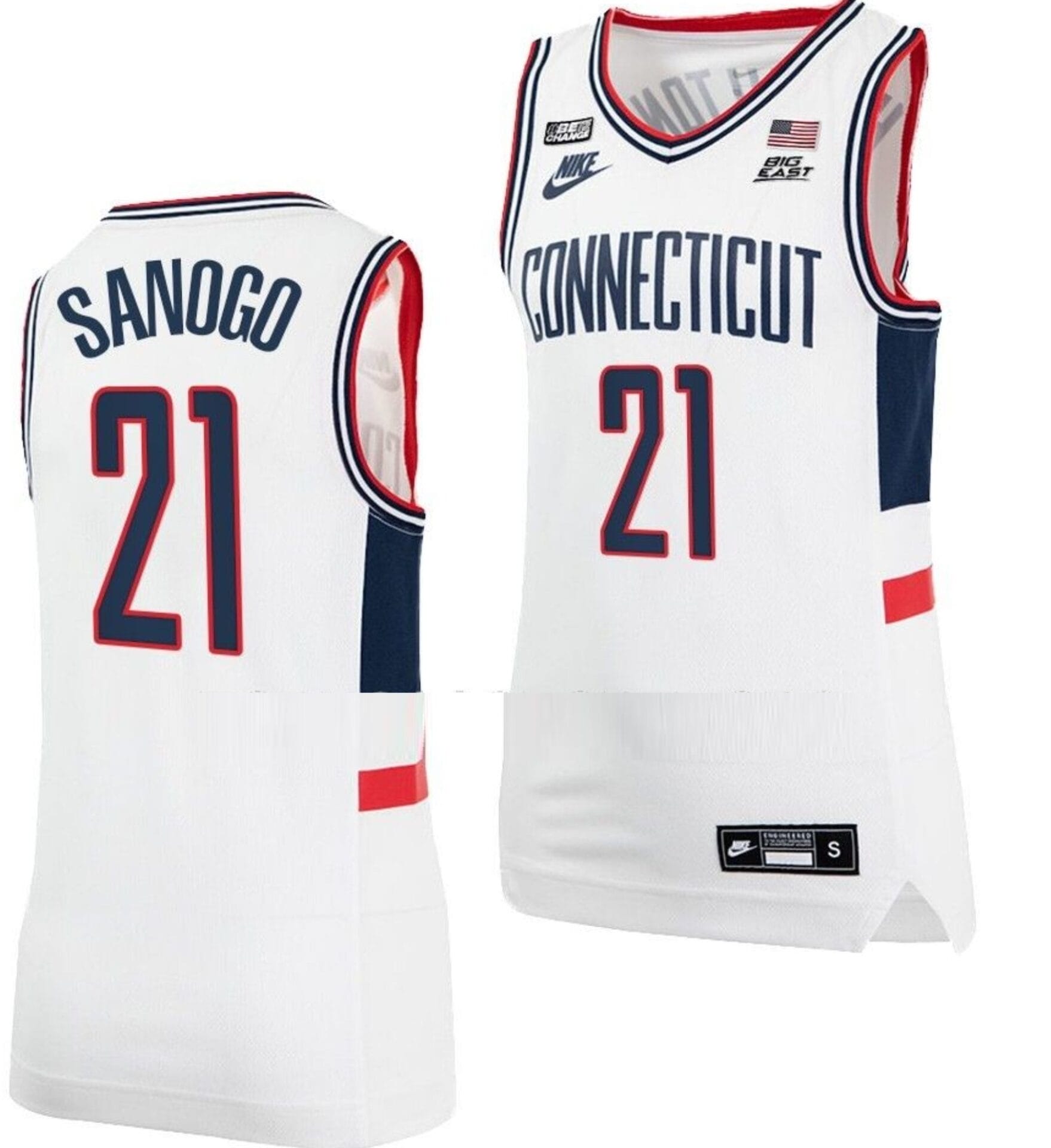 Adama Sanogo Jersey #21 UConn Huskies College Basketball Alumni White