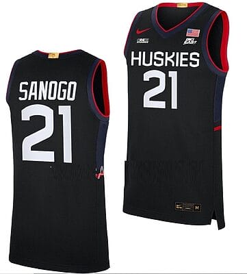 Adama Sanogo Jersey #21 UConn Huskies College Basketball Limited Black