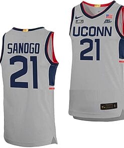 Adama Sanogo Jersey #21 UConn Huskies College Basketball Limited Gray