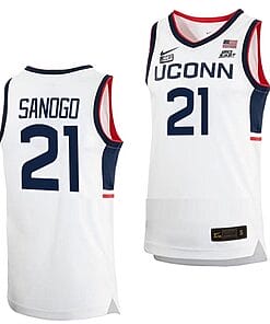 Adama Sanogo Jersey #21 UConn Huskies College Basketball White Replica