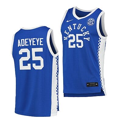 Adebola Adeyeye Jersey #25 Kentucky Wildcats College Basketball NCAA eligibility Jersey 2023 WNBA Draft Blue