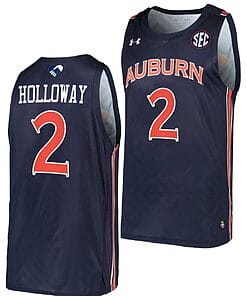 Aden Holloway Jersey #2 Auburn Tigers College Basketball Navy