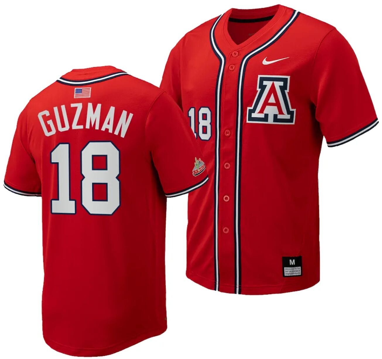 Adonys Guzman Jersey #18 Arizona Wildcats Replica Baseball Full-Button Red