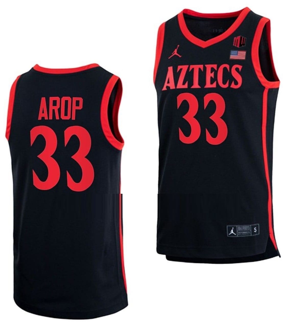 Aguek Arop Jersey San Diego State Aztecs College Basketball Black #33