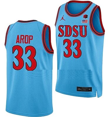 Aguek Arop Jersey San Diego State Aztecs College Basketball Blue Alternate #33