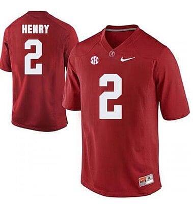 Alabama Crimson Tide Derrick Henry Jersey #2 Color Stitched Red