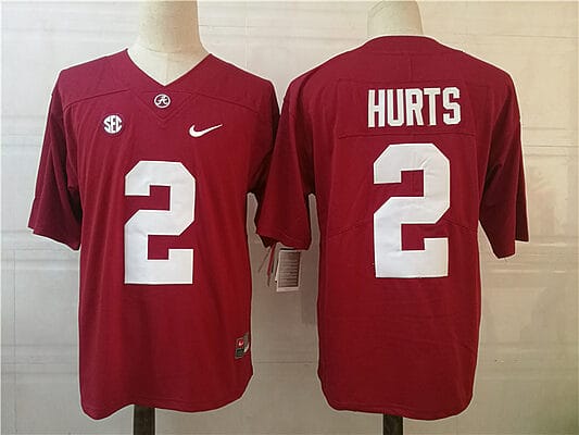 Alabama Crimson Tide #2 Jalen Hurts Jersey College Football Red