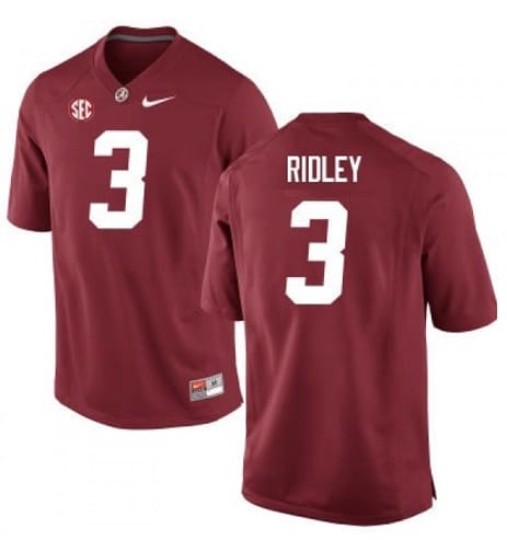 Alabama Crimson Tide #3 Calvin Ridley Jersey NCAA Football Red