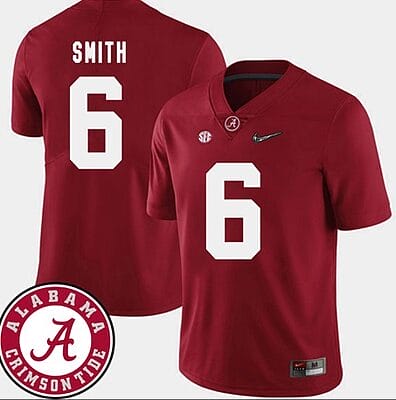 Alabama Crimson Tide #6 DeVonta Smith Jersey College Football Red