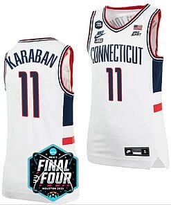 Alex Karaban Jersey UConn Huskies 2023 NCAA National Championship March Madness White #11