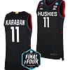 Alex Karaban Jersey #11 UConn Huskies College Basketball 2023 NCAA Final Four Black