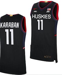 Alex Karaban Jersey #11 UConn Huskies College Basketball Limited Black