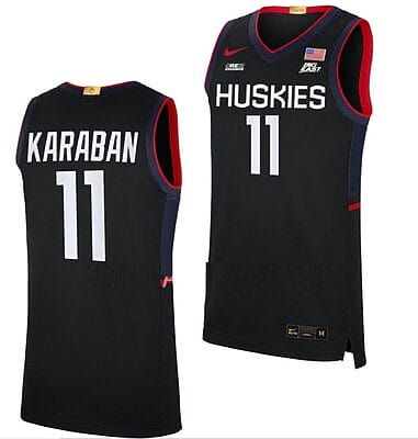 Alex Karaban Jersey #11 UConn Huskies College Basketball Limited Black