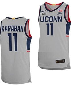 Alex Karaban Jersey #11 UConn Huskies College Basketball Limited Gray