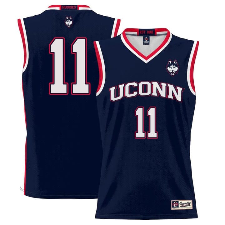 Alex Karaban Jersey UConn Huskies College Basketball No Name Navy #111