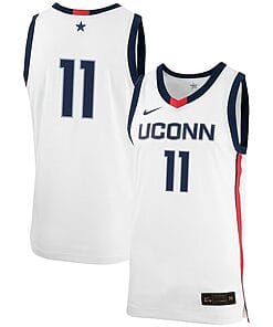 Alex Karaban Jersey UConn Huskies College Basketball No Name White #111
