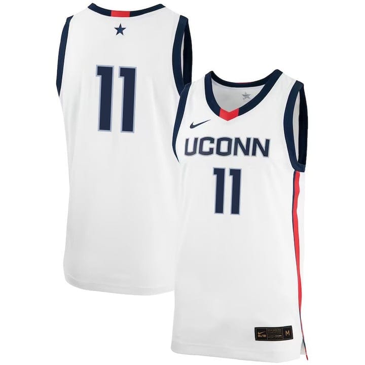 Alex Karaban Jersey UConn Huskies College Basketball No Name White #111