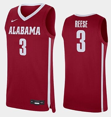 Alex Reese Jersey Alabama Crimson Tide College Basketball Replica Crimson #3