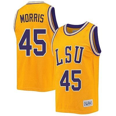 Alexis Morris Jersey #45 LSU Tigers Basketball 2023 NCAA College Retro Gold