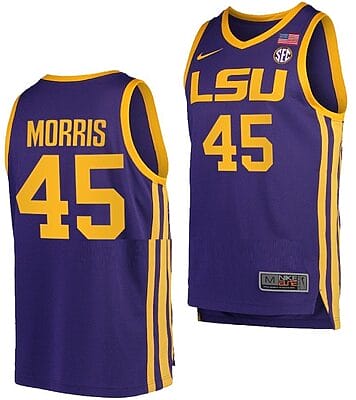 Alexis Morris Jersey #45 LSU Tigers College Basketball Purple